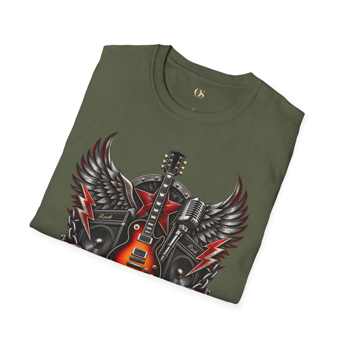 Rock 'n' Roll Guitar Wings T-Shirt — Vintage Electric Guitar Music Tee