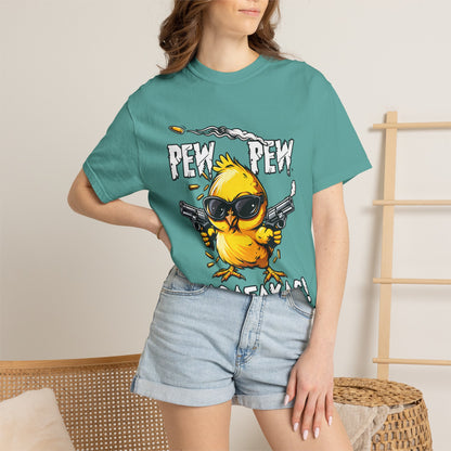 Pew Pew Madafakas Funny Duck Graphic T-Shirt