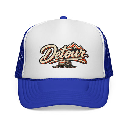 Detour Trucker Hat — Vintage Road Trip Mesh Cap