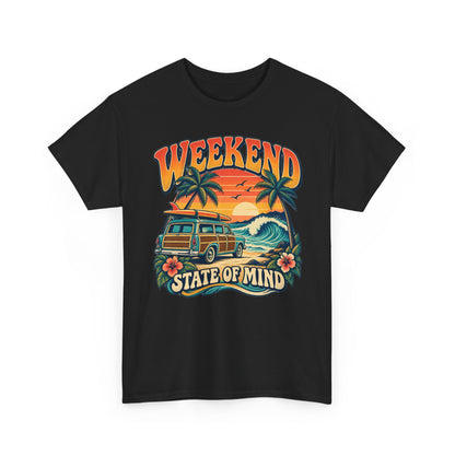 Weekend State of Mind Tee – Retro Surf Van Sunset T-Shirt