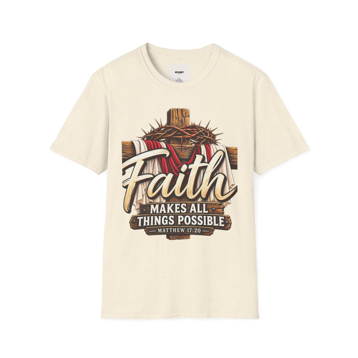 Faith Cross T-Shirt — "Faith Makes All Things Possible" Christian Tee
