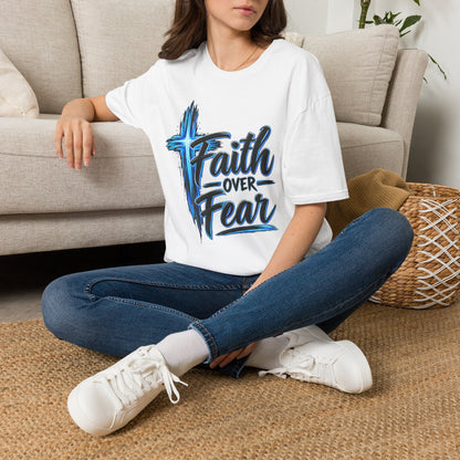 Faith Over Fear T‑Shirt — Christian Cross Inspirational Graphic Tee