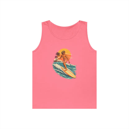 Surfing Sunset Tank — Retro Surfer Graphic Tank Top