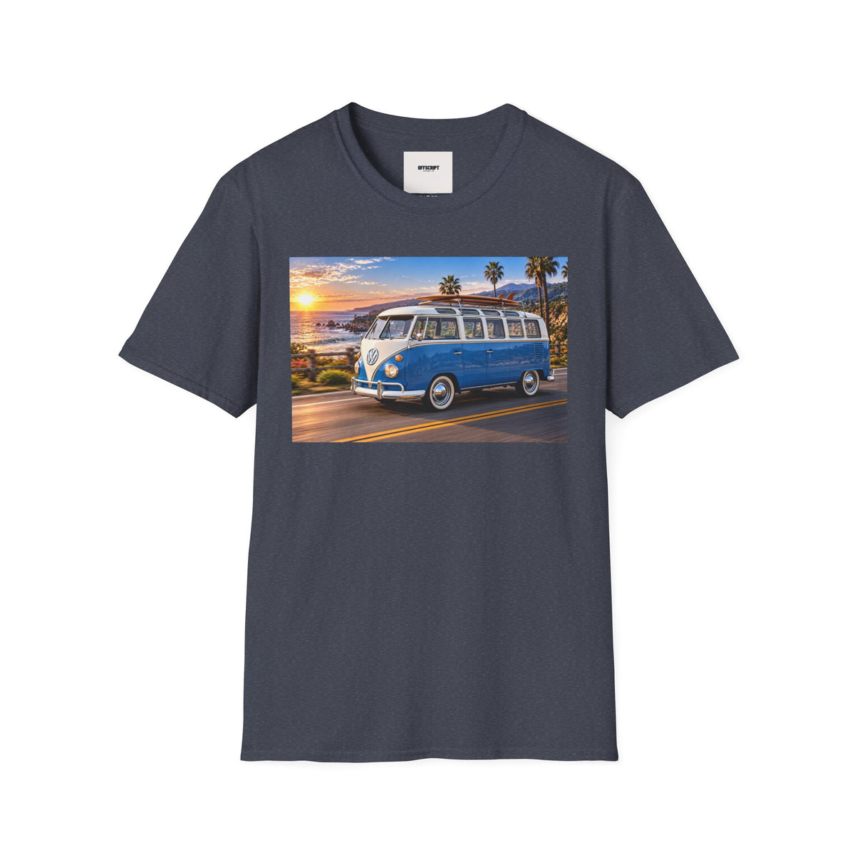 Vintage VW Bus T‑Shirt — Retro Surf Van Sunset Graphic Tee
