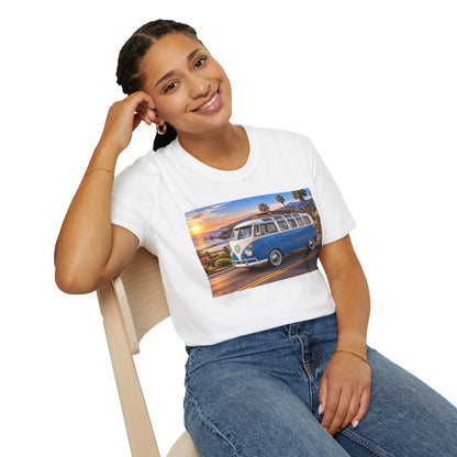 Vintage VW Bus T‑Shirt — Retro Surf Van Sunset Graphic Tee