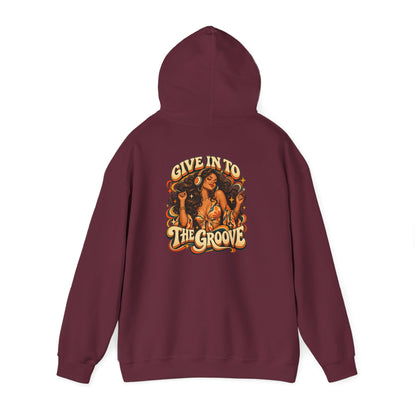 Hoodie — Give Into The Groove Retro Disco Graphic Hoodie
