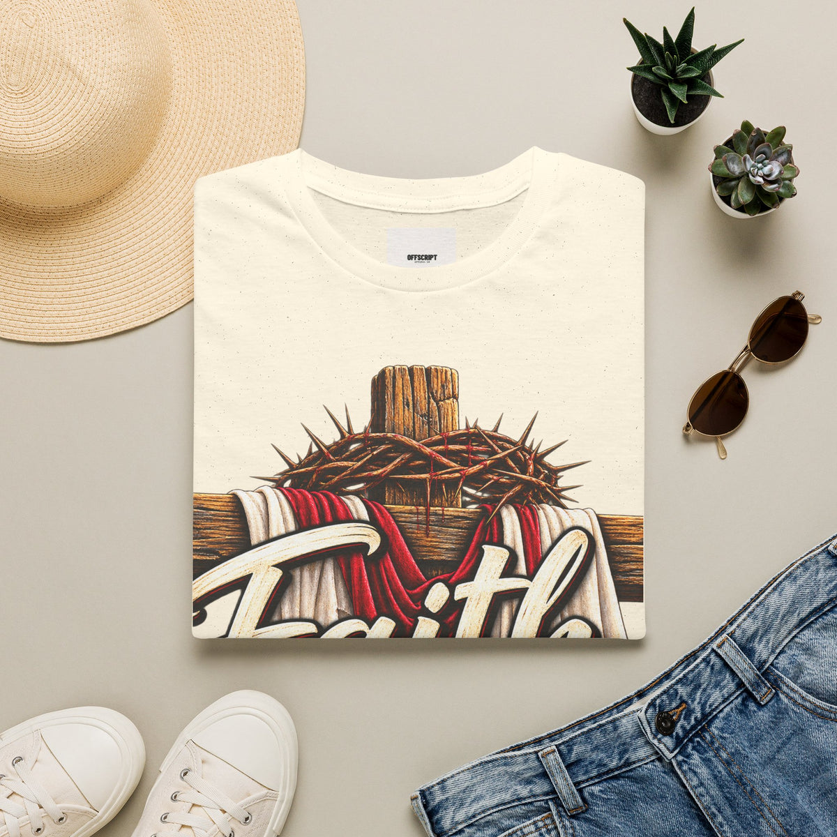 Faith Cross T-Shirt — "Faith Makes All Things Possible" Christian Tee