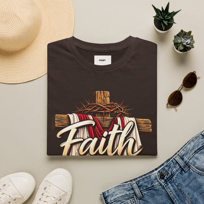 Faith Cross T‑Shirt — "Faith Makes All Things Possible" Christian Tee