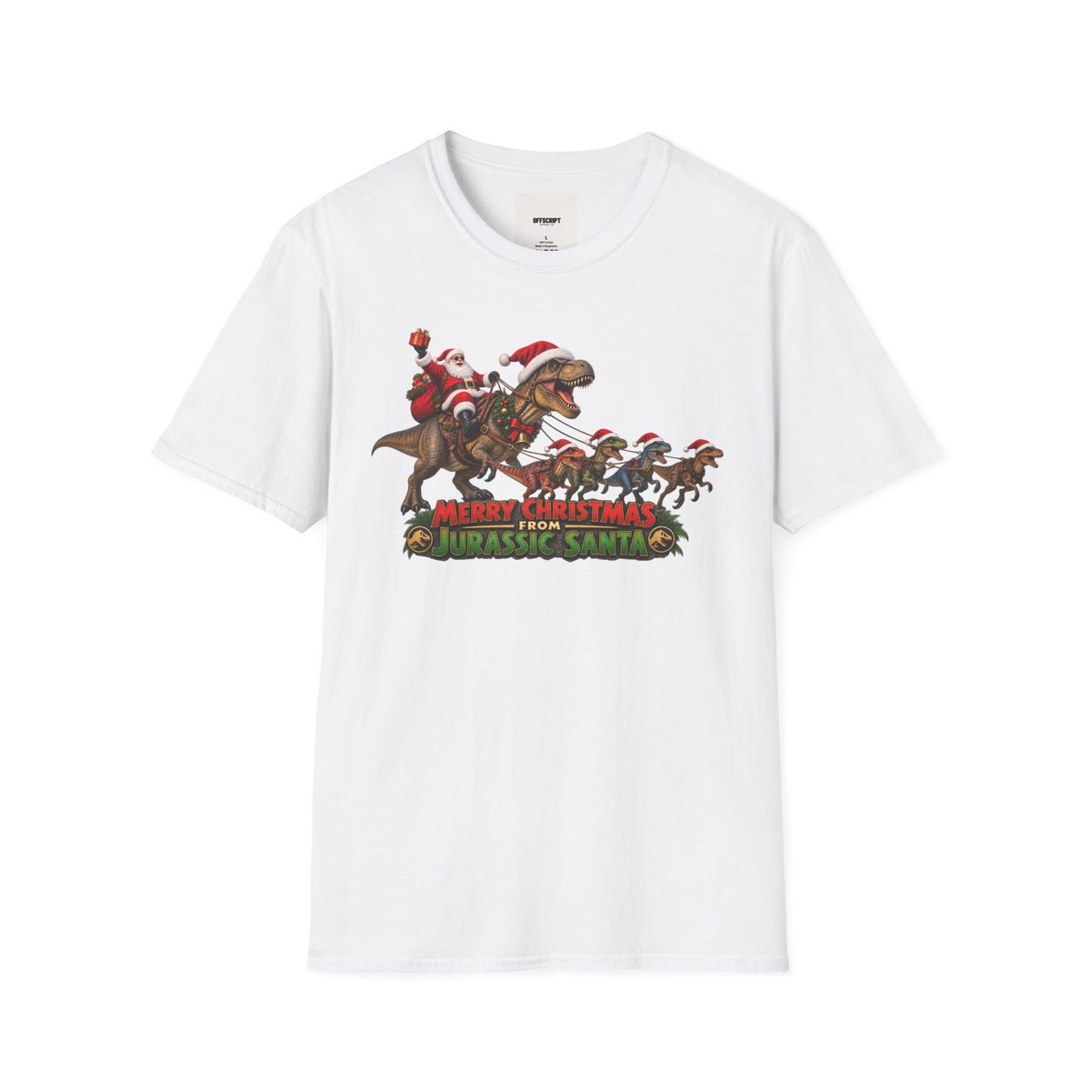 Christmas Dinosaur T-Shirt — “Merry Christmas from Jurassic Santa” Holiday Tee