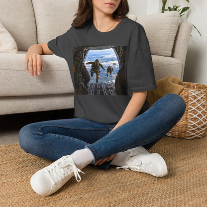 Parachute Jump Soldiers T-Shirt — Military Airborne Jump Photo Tee