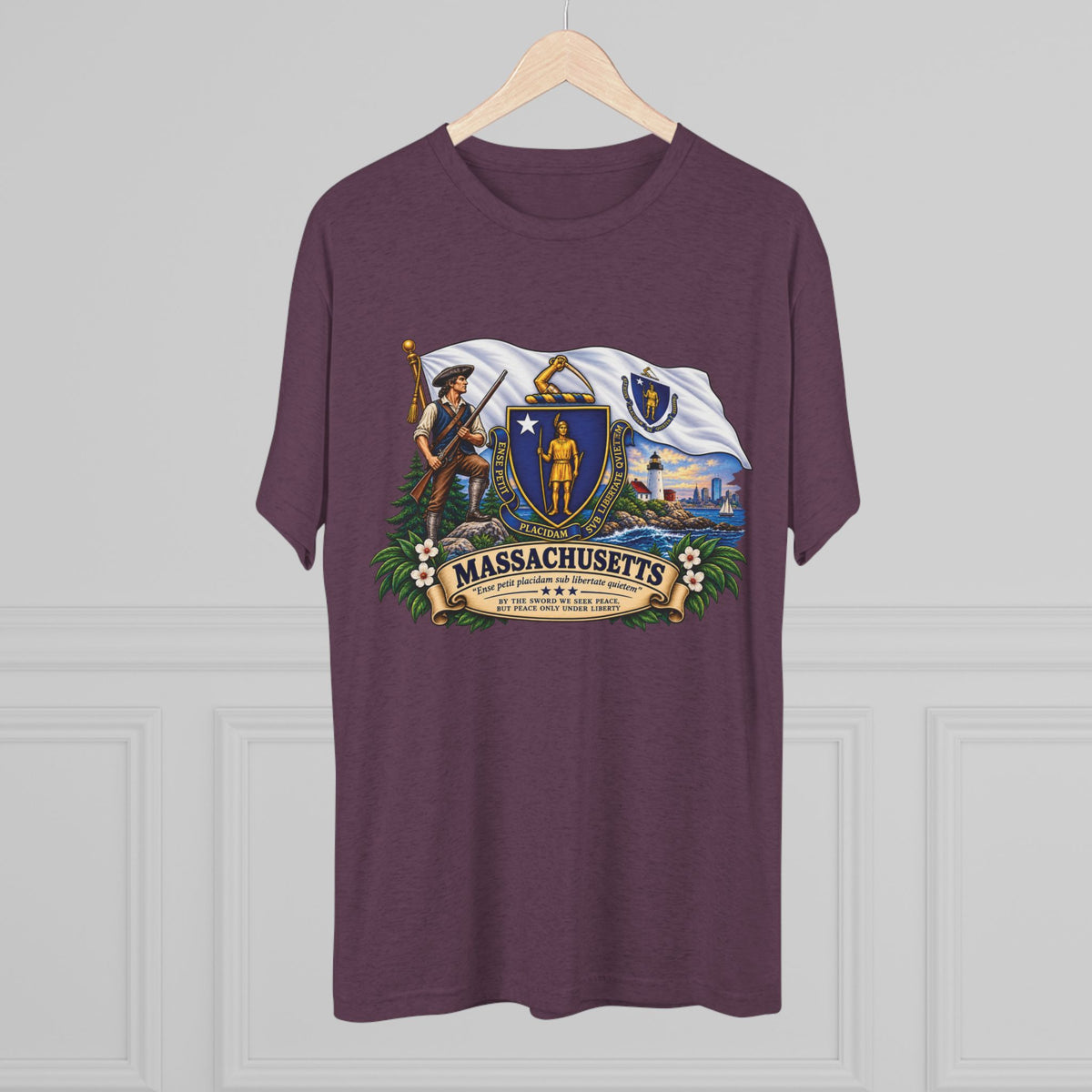 Massachusetts State Flag T‑Shirt — Vintage Coat of Arms Tee