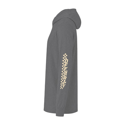 Long Sleeve Hoodie — 'Off Script' Desert Sunset Road Graphic