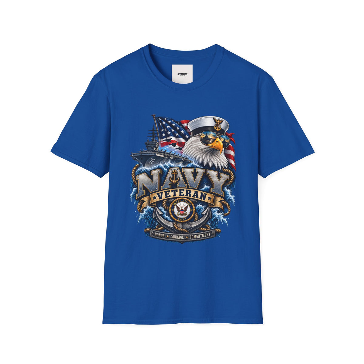 Navy Veteran Eagle T‑Shirt — Patriotic US Navy Flag Design