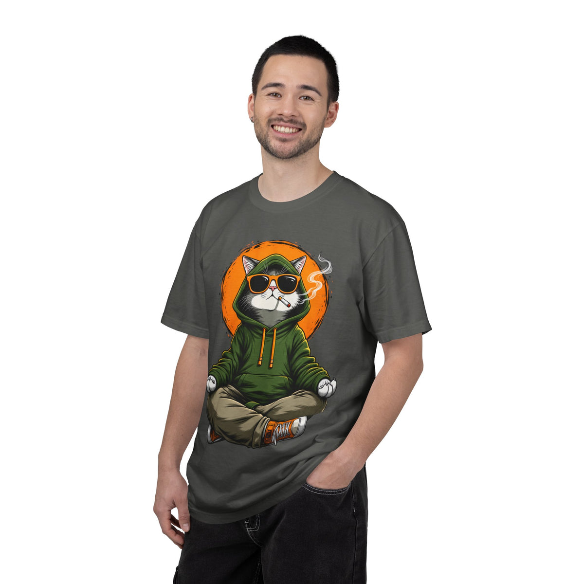 Meditating Cat in Sunglasses T-Shirt