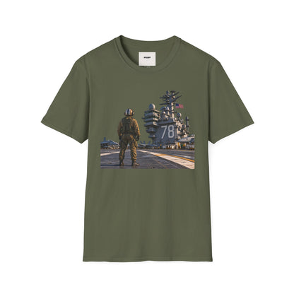 Aircraft Carrier Deck T‑Shirt – Navy Sailor & Carrier 78 Graphic