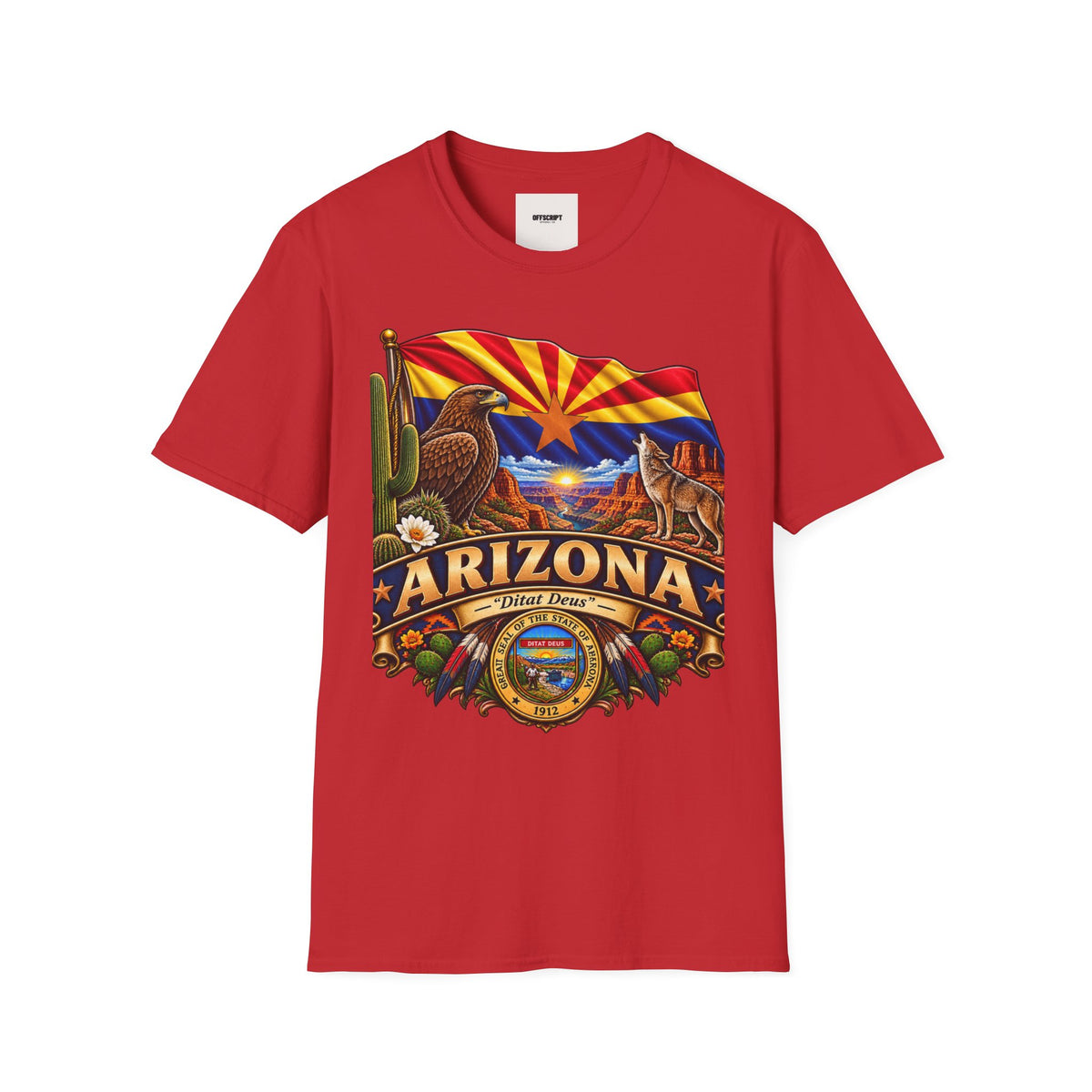 Arizona State T-Shirt — Desert Eagle & Coyote Flag Design