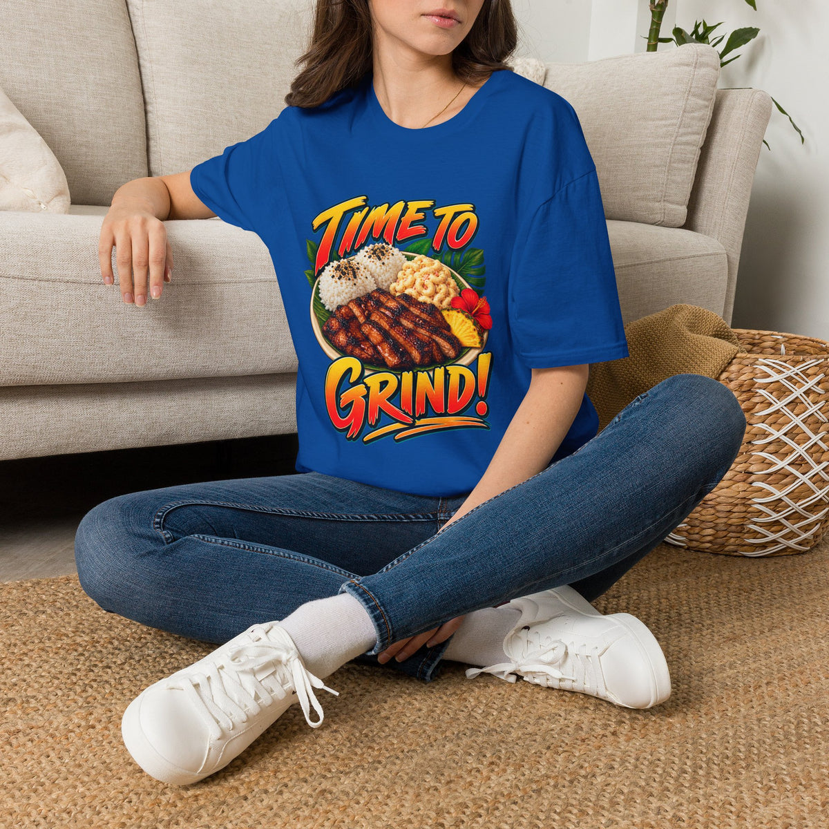 Time To Grind T-Shirt — Hawaiian Plate BBQ Graphic Tee