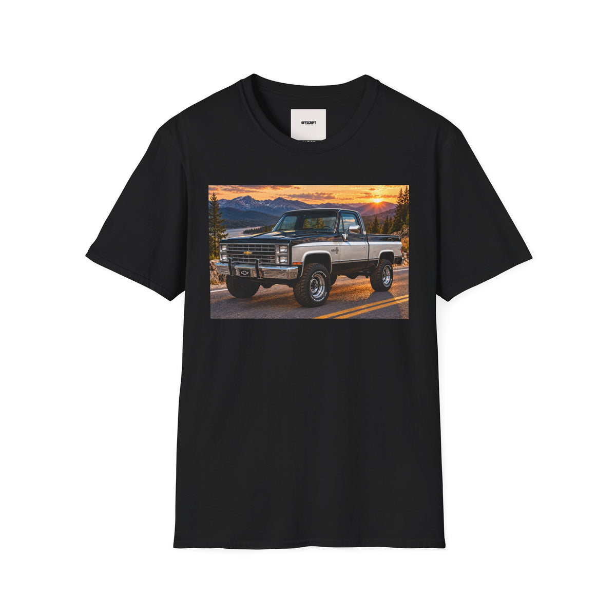 Vintage Chevy Truck T-Shirt — Sunset Mountain Off-Road Tee