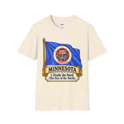 Minnesota Flag T-Shirt - 'Minnesota: L'Étoile du Nord / The Star of the North' Graphic Tee