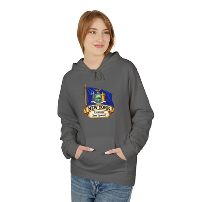 New York State Flag Hoodie – "Excelsior (Ever Upward)" Graphic Pullover