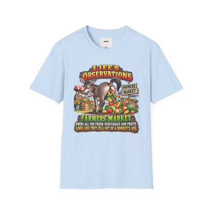 Life's Observations Farmers Market T-Shirt — Funny Donkey Produce Graphic Tee