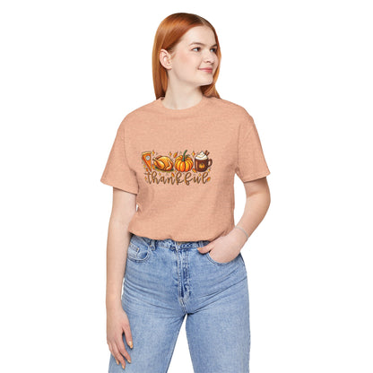 Thankful Harvest Tee — Thanksgiving Pumpkin & Pie Fall Shirt