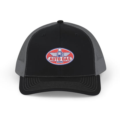 Auto Gas Vintage Trucker Cap — Retro Petrol Logo Snapback