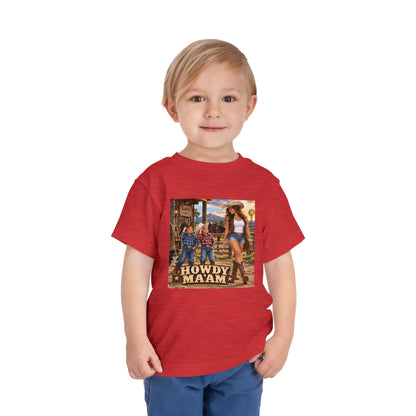 Toddler Tee — "Howdy Ma'am" Cowgirl Graphic Kids Shirt