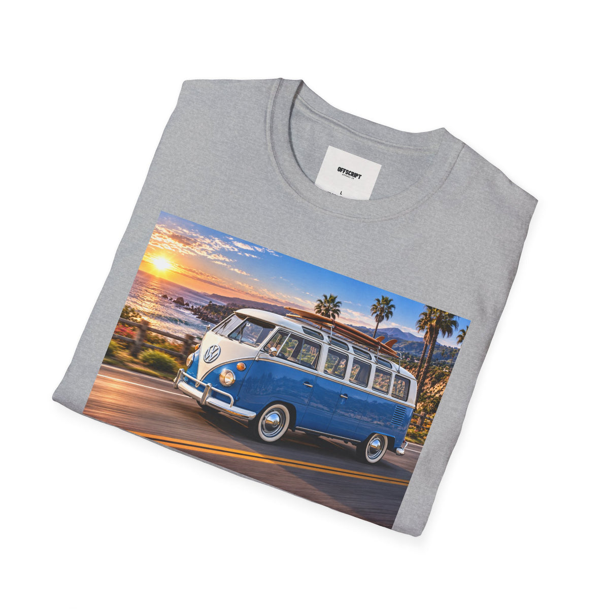 Vintage VW Bus T‑Shirt — Retro Surf Van Sunset Graphic Tee