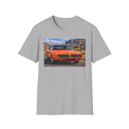 Classic Orange Muscle Car T-Shirt — Route 66 Roadtrip Tee