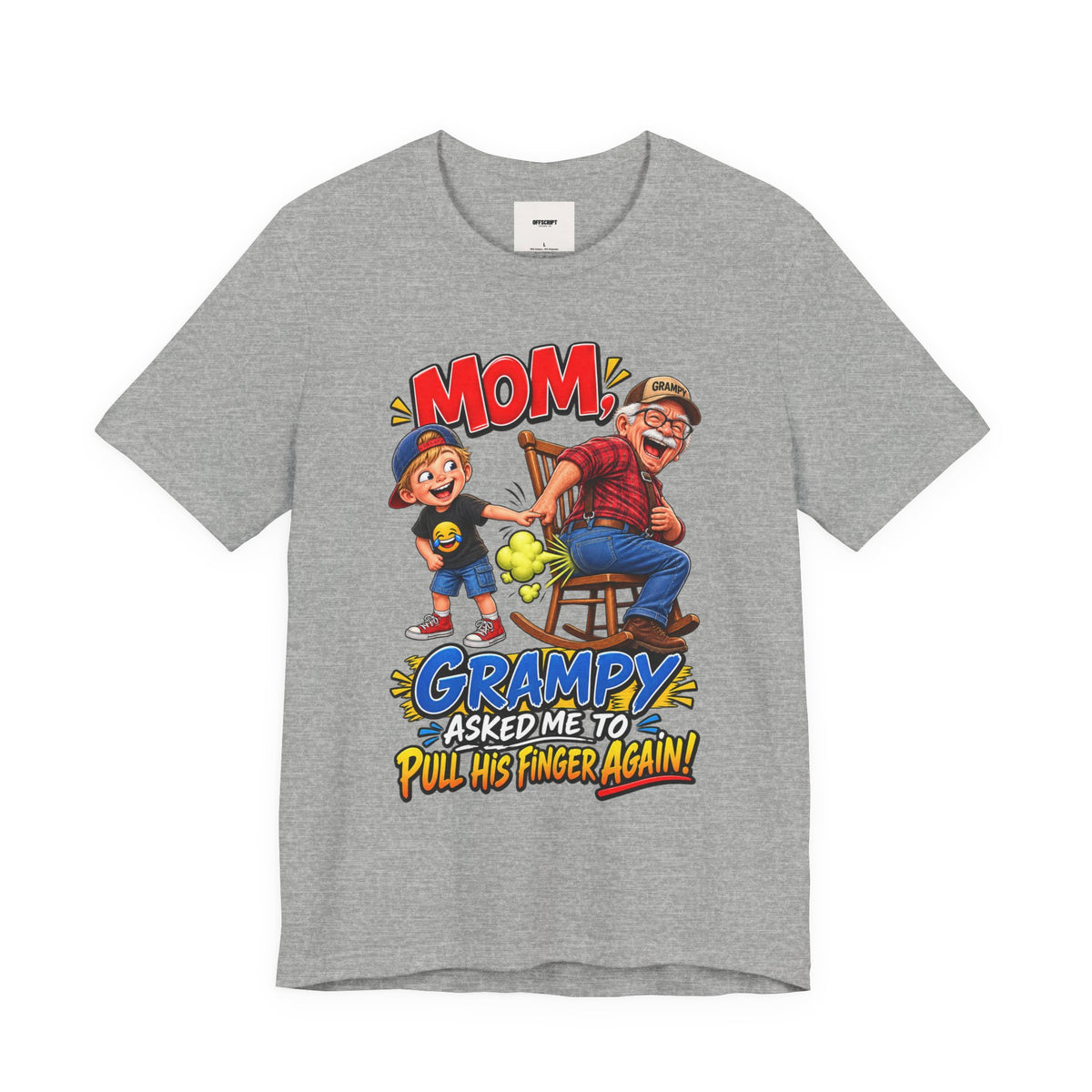 Grampy Asked Me To Pull His Finger Tee — Funny Grandpa & Kid Graphic T-Shirt
