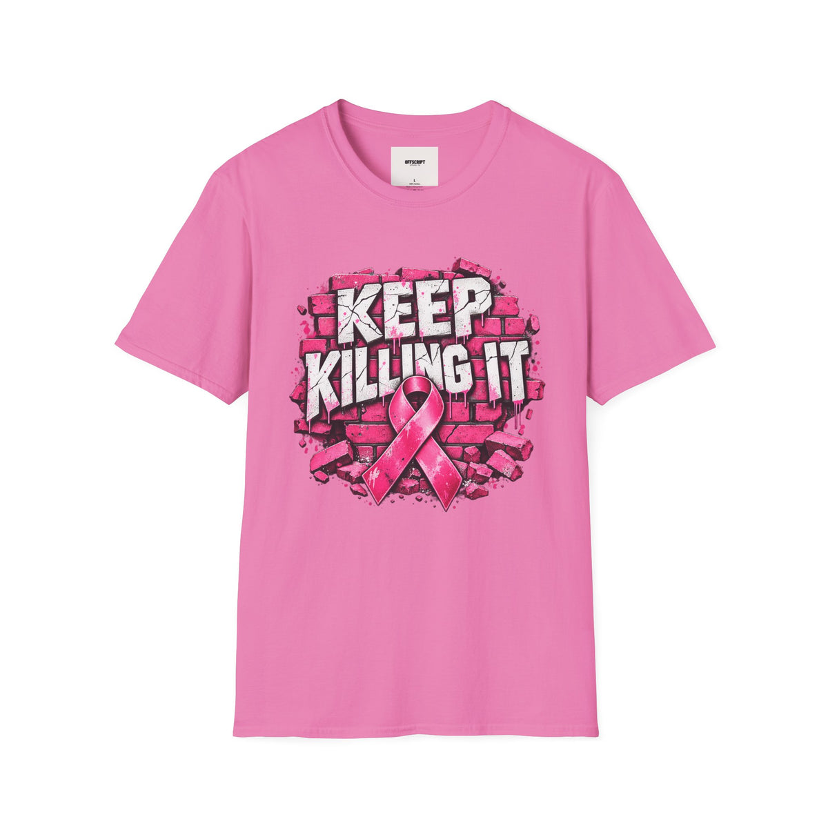 Keep Killing It pink ribbon T-Shirt | Breast Cancer Awareness, Motivational Graphic