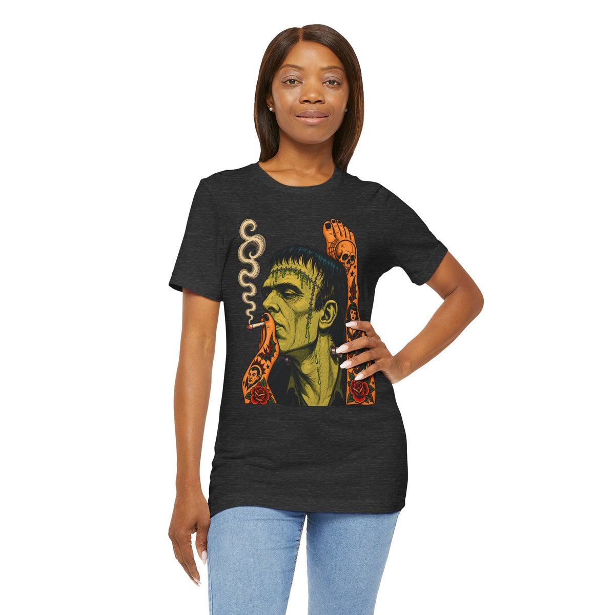 Vintage Frankenstein Smoking Monster T-Shirt