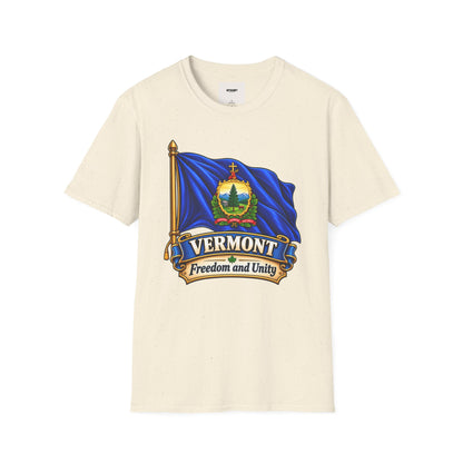Vermont State Flag T‑Shirt — 'Freedom and Unity' Emblem Tee