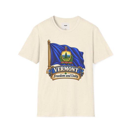 Vermont State Flag T‑Shirt — 'Freedom and Unity' Emblem Tee