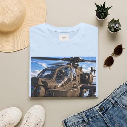 Attack Helicopter Photo T-Shirt — Military Aviator Crew Tee