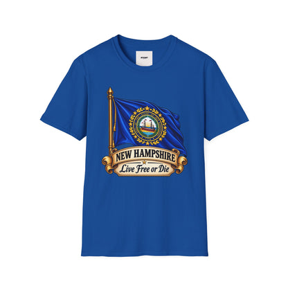 New Hampshire Flag T-Shirt — "Live Free or Die" State Pride Tee