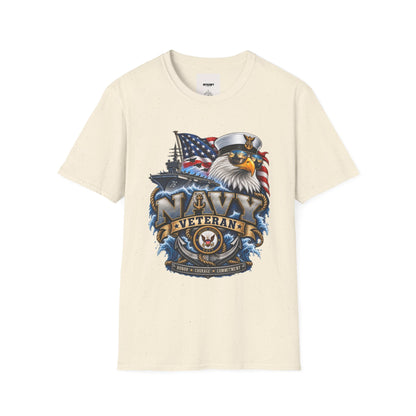 Navy Veteran Eagle T‑Shirt — Patriotic US Navy Flag Design