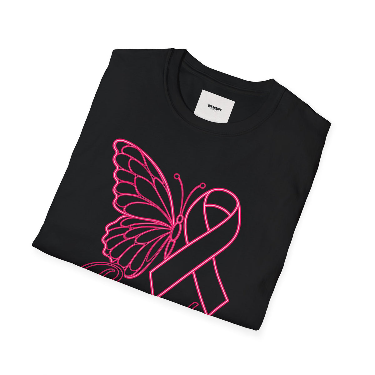 Breast Cancer Awareness Butterfly T-Shirt - Pink Ribbon Support Tee