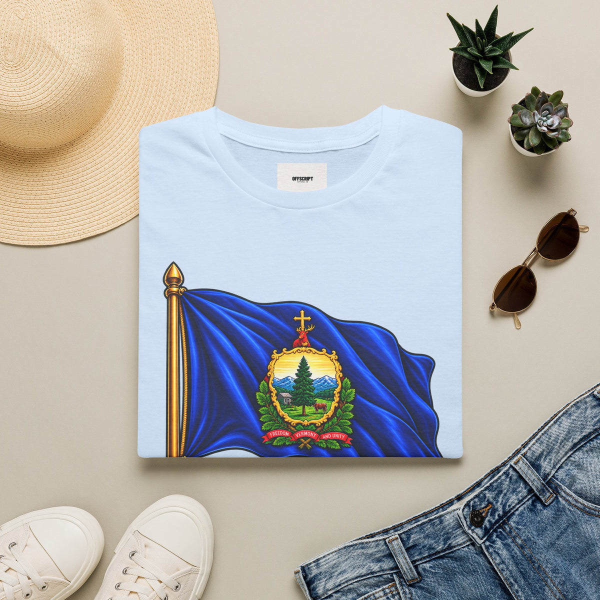 Vermont State Flag T‑Shirt — 'Freedom and Unity' Emblem Tee