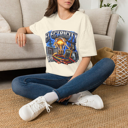 Electricity Graphic T-Shirt — Vintage Lightbulb Power Design