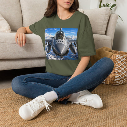 Fighter Jet Front View Tee — Military Aviation Pilot T-Shirt