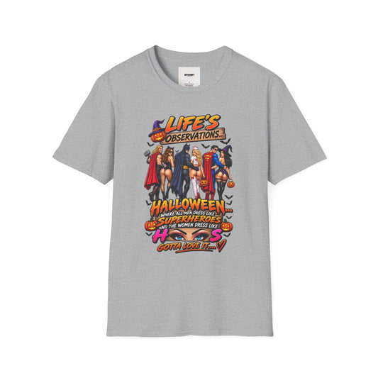 Halloween Superhero Pinup T-Shirt — "Life's Observations" Graphic Tee