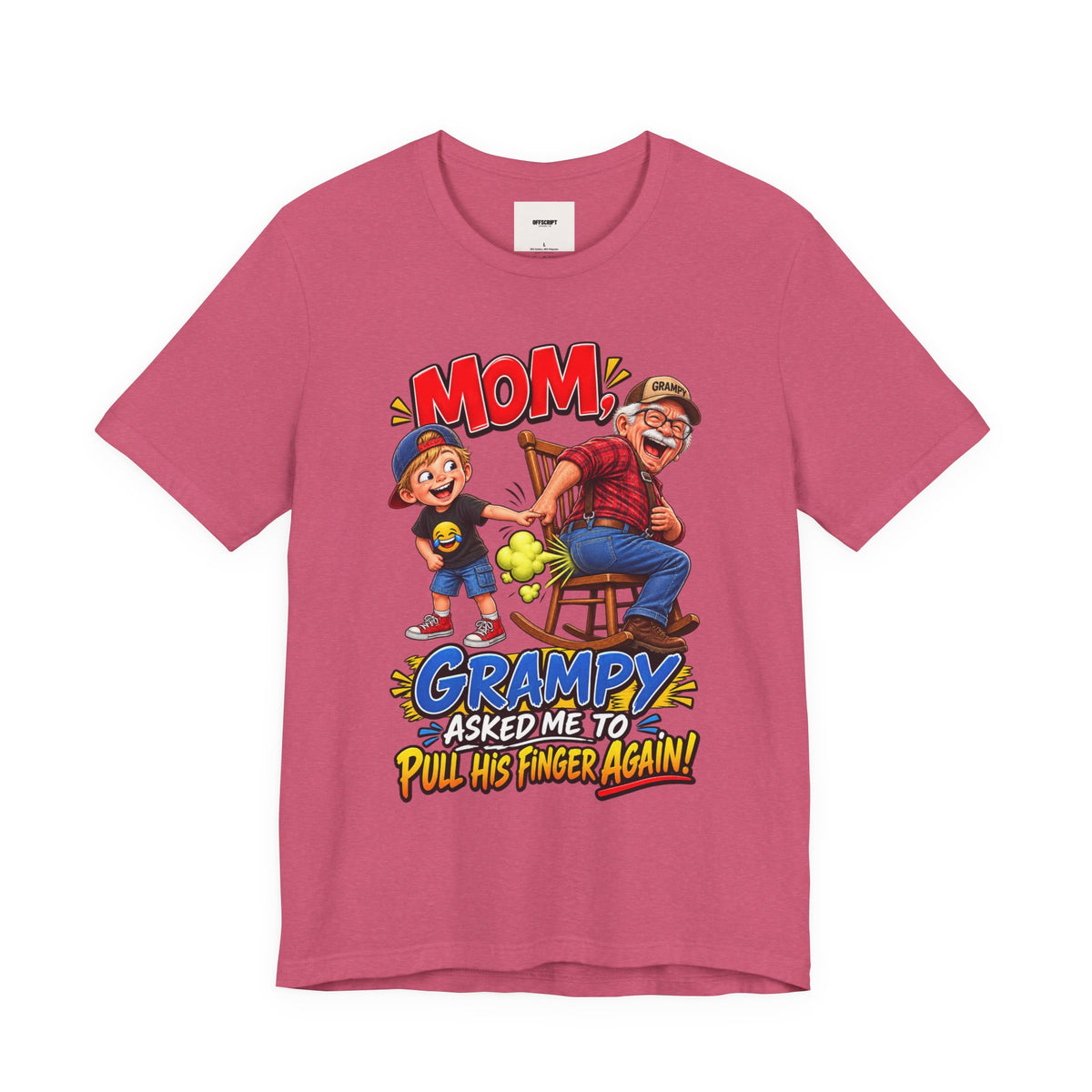 Grampy Asked Me To Pull His Finger Tee — Funny Grandpa & Kid Graphic T-Shirt