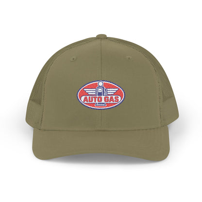 Auto Gas Vintage Trucker Cap — Retro Petrol Logo Snapback