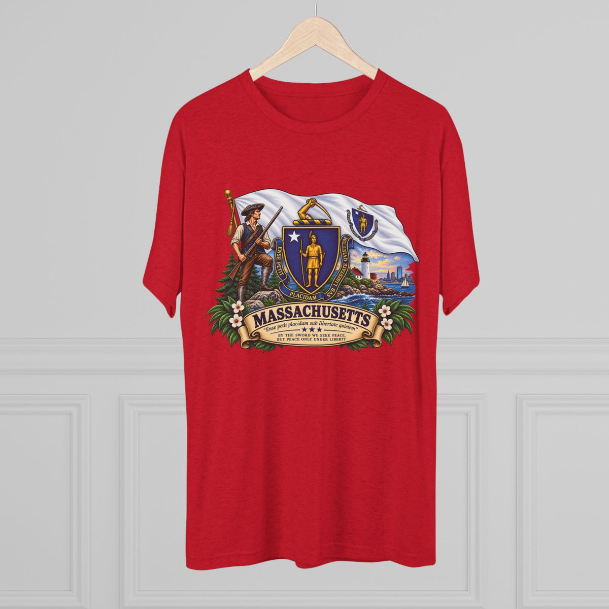Massachusetts State Flag T‑Shirt — Vintage Coat of Arms Tee