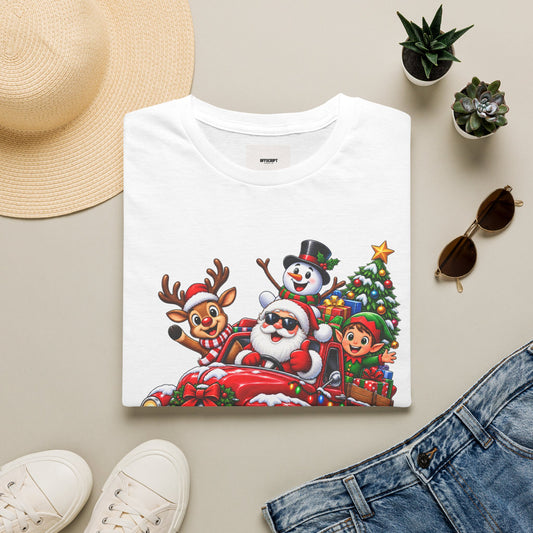 Christmas Crew T‑Shirt — Santa, Reindeer & Snowman Holiday Tee