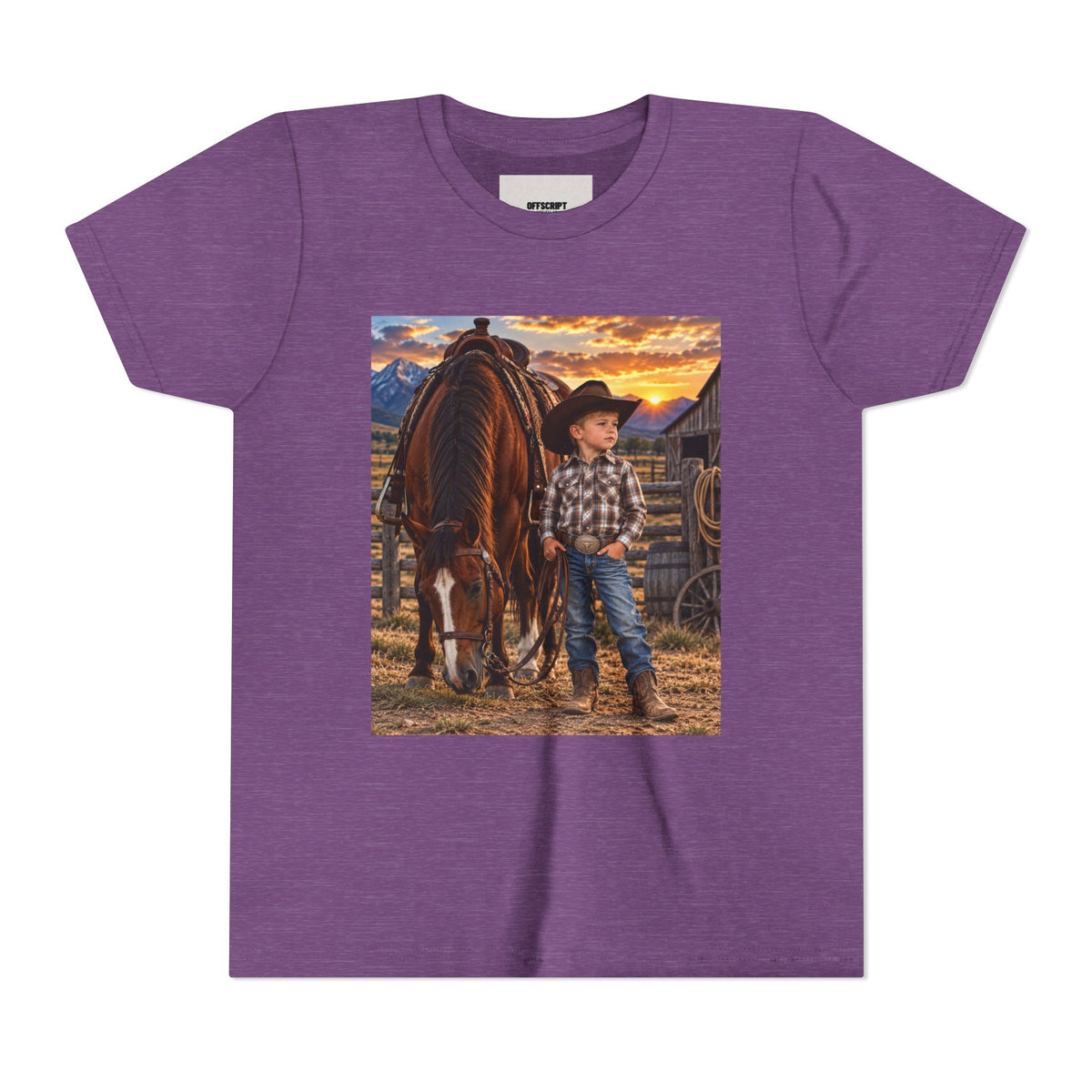 Youth Western Cowboy Tee — Little Cowboy & Horse Graphic Shirt