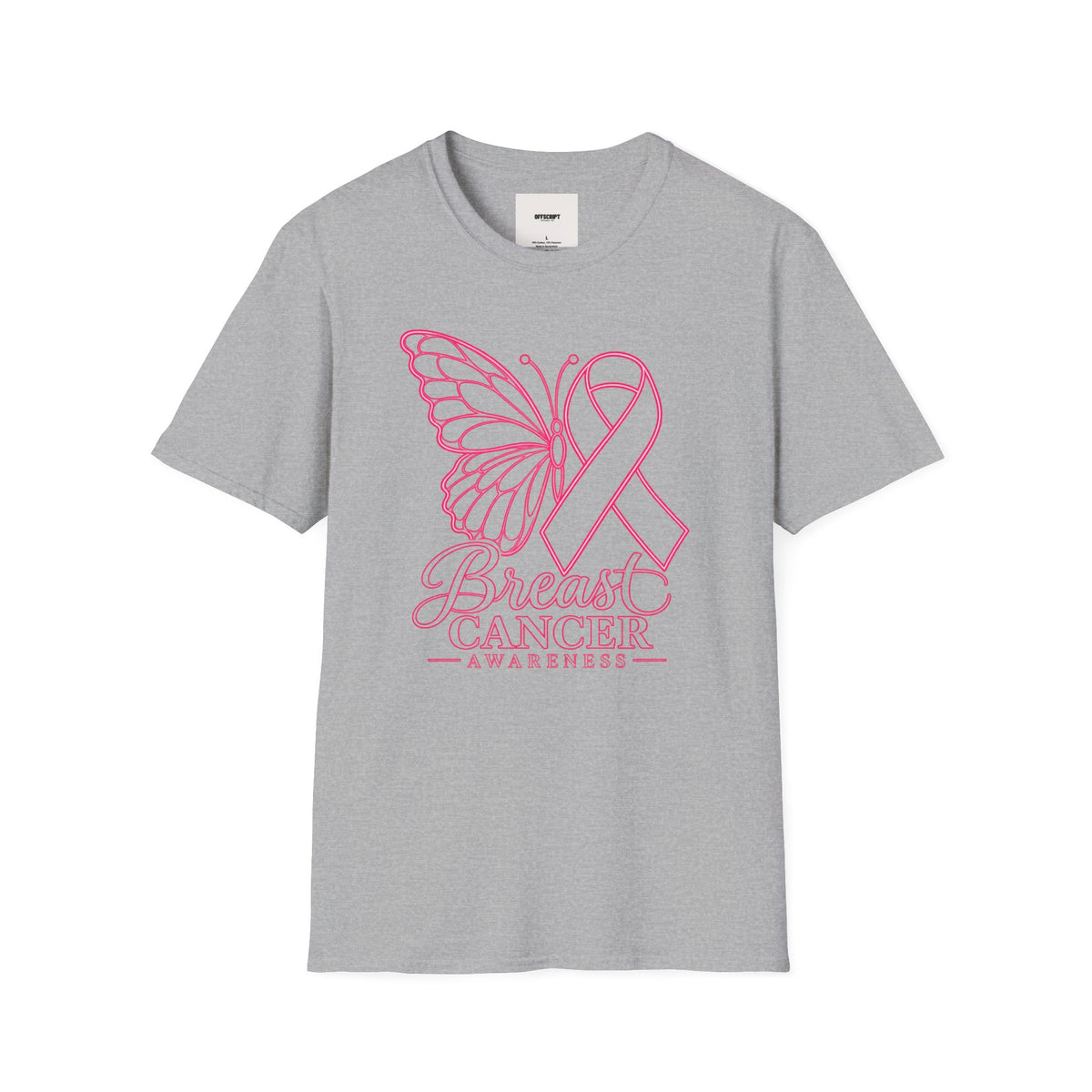 Breast Cancer Awareness Butterfly T-Shirt - Pink Ribbon Support Tee