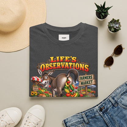 Life's Observations Farmers Market T-Shirt — Funny Donkey Produce Graphic Tee